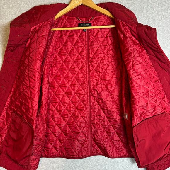 Talbots Coat Women’s XL Red Quilted Minimalist Outdoors Business Casual Preppy - Picture 5 of 11